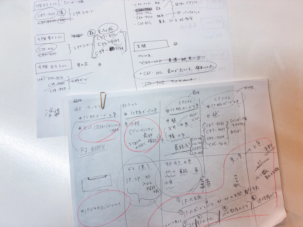 色見本・品番の確認メモ